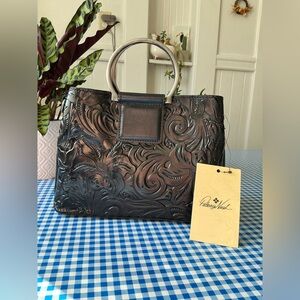 Patricia Nash Empoli Satchel Tooled Leather Satchel NWT $249